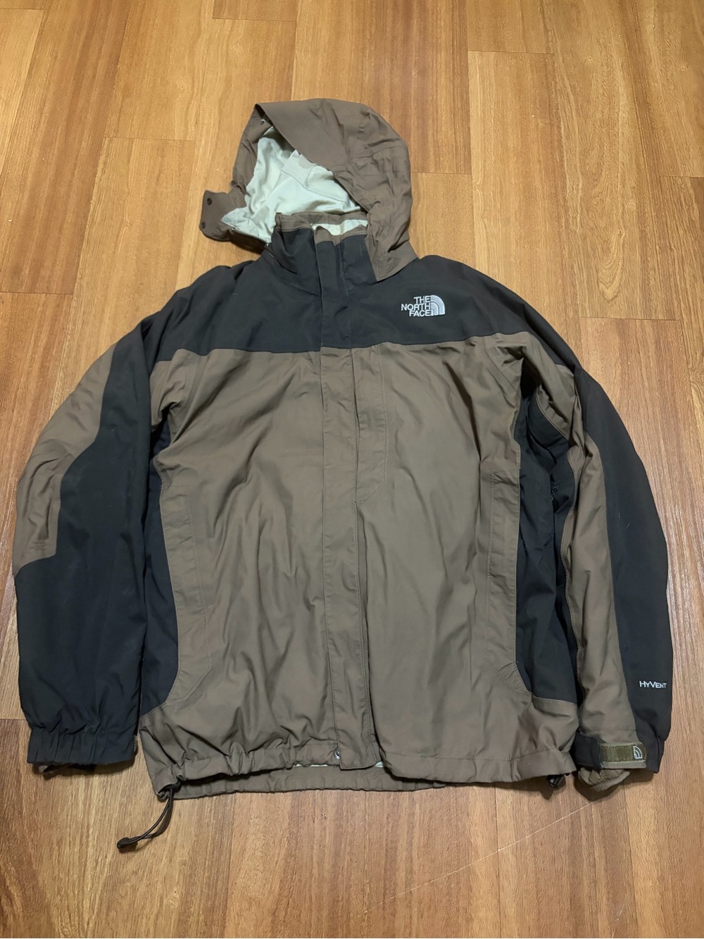 Vintage Y2K 2007 The North Face Mens Large HyVent 2 In 1 Waterproof Jacket Brown